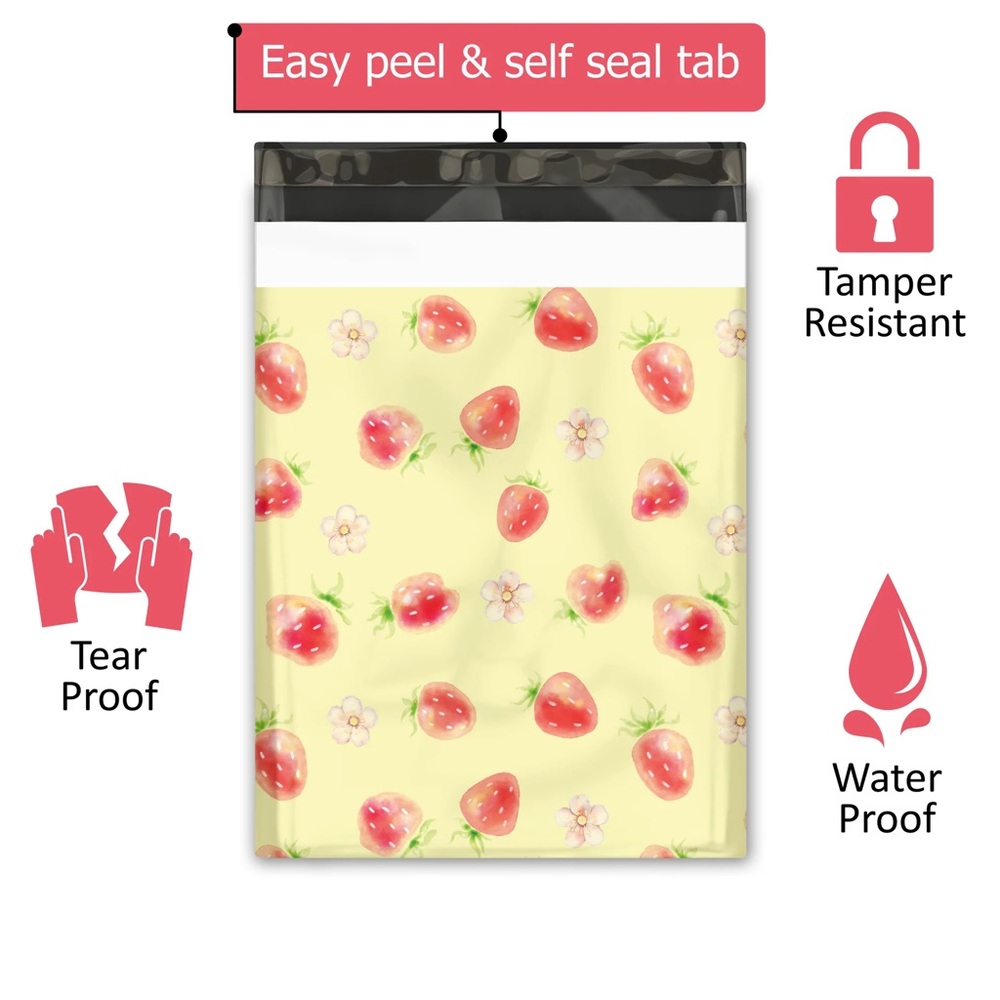 Strawberries Poly Mailer’s 10x13 Pack of 25 - Picture 5 of 9
